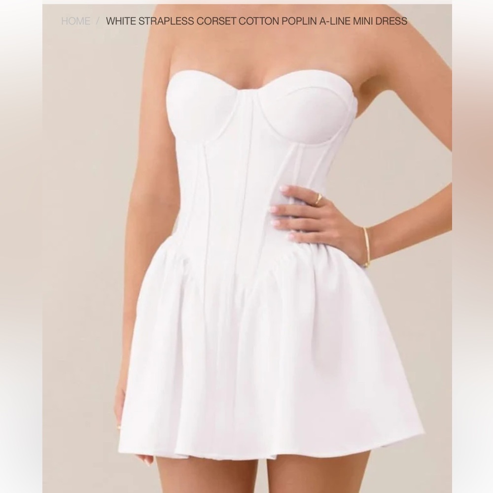 Heiress Beverly Hills White Strapless Corset Mini Dress
